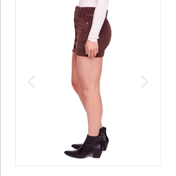 FREE PEOPLE Corduroy Chocolate Mini Skirt New - Picture 5 of 8